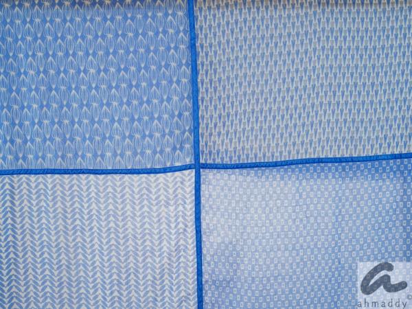 AHMADDY Woll-Schal blau weiß